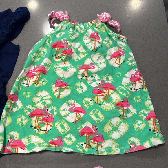 BUNDLE-2 dresses | Navy Blue Eyelet Dress | Flamingo dress Set | 18mth girls - Picture 3 of 6